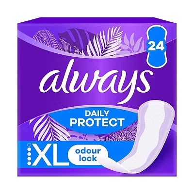 Image of Always Daily Protect Extra Long Panty Liners, Odour Lock, x24 Count