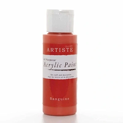 Image of Artiste Acrylic Paint 59ml 2Oz Sanguine, Quick Drying Professional Art, Craft and Hobby Artists Paint, Vibrant Colour, Water Based Paints Cover All Surfaces with Ease, Ideal for Travel