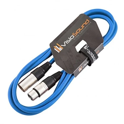 Image of Male to Female XLR Mic Lead/Balanced Microphone/Mic Patch Cable / 7 Colours 2m Blue