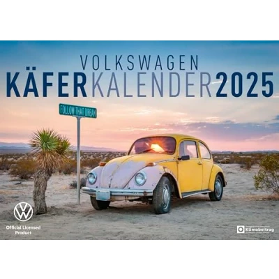 Image of arti promotion Volkswagen Beetle Calendar 2025 Wall Calendar, 70 x 50 cm, with Various Pictures of VW Beetle, the Classic in Large Format, Spiral Bound