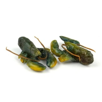 Image of MyTinyWorld Dolls House Miniature Pair Of Dark Green Lobsters
