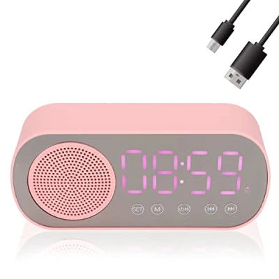Image of ciciglow Digital Dual Alarm Clock Radio, Bluetooth Speaker FM Radio Large LED Display USB Charger for Heavy Sleepers Kid Reading Travel