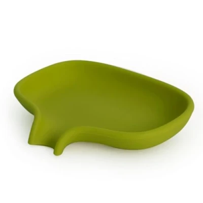 Image of bosign Soft Soap Dish with Drain Green Silicone Lime 1
