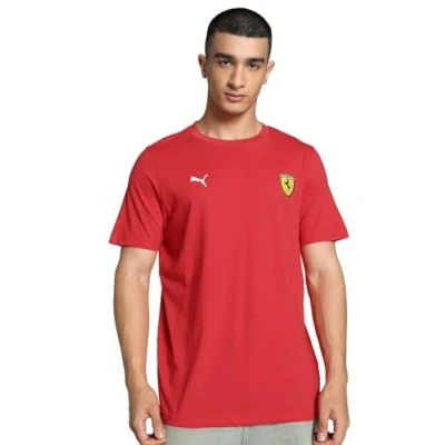 Image of PUMA Men&#039;s Scuderia Ferrari Race Logo T Shirt, Rosso Corsa Red, L