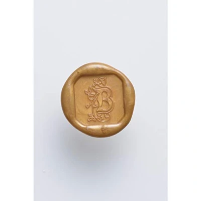 Image of Herbin 40002T Square seal with varnished wooden handle, illuminated letter B