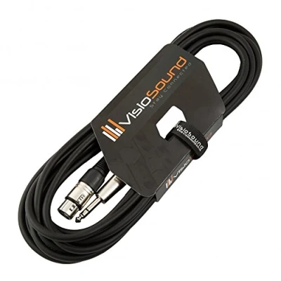 Image of Female XLR to 6.35mm Stereo TRS Jack Lead/Balanced Signal/Audio Patch Cable 6m Black