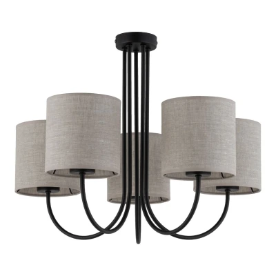 Image of Torens Multi Arm Pendant Ceiling Light Beige 5xE27