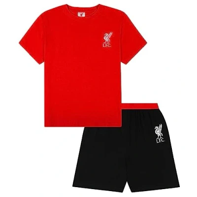 Image of Mens Official Liverpool Football Club Black Red Short LFC Pyjamas (XX Large)