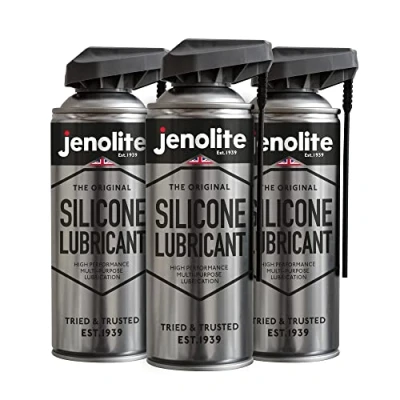 Image of JENOLITE Silicone Spray Lubricant 3 x 400ml SMART STRAW Multi Purpose Heat Resistant, All Weather Protection, Repels Dirt &amp; Moisture, Non Toxic