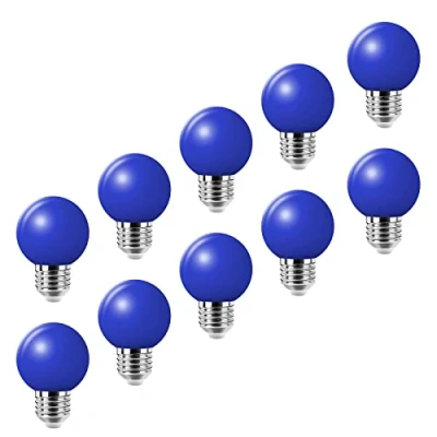 Image of Colored Bulbs LED 2W E27 G45 Lighting Bulb for Party Lighting,Outdoor Patio Christmas,LED Coloured GolfBall Blue