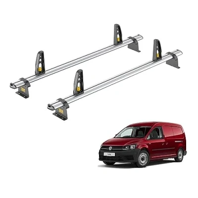 Image of Van Guard Roof Rack for VW Caddy (2010 2015) 2 Bars + 4 Load Stops [Only Suitable Maxi] Ulti Bar VG299