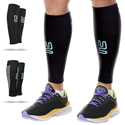 Image of Modetro Sports Calf Compression Sleeves for Men Women 20 30mmhg Footless Leg Socks 1 Pack Support Running, Fitness, and Shin Splints, Torn Muscle Pain Relief