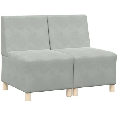 Image of vidaXL Sofa Chairs 2 pcs Light grey 55 x 74 82 cm Velvet