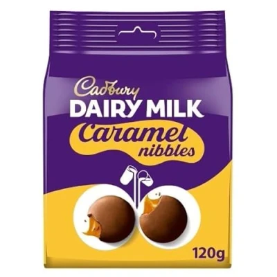 Image of 3 x Dairy Milk Caramel Nibbles Chocolate Bag 120G Delicious Tasty And Twisty Treat Gift Hamper For Birthday,Christmas