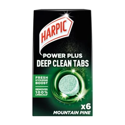 Image of Harpic Power Plus Deep Cleaning Toilet Tablets, Mountain Pine, Pack 1 x 6 Clean Without Scrubbing, Removes 100% Limescale, Cleaner