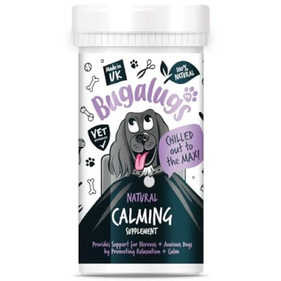 Image of BUGALUGS Dog Calming Products Perfect Remedy for Anxiety relied Easy to Use Powder, No Tablets, Spray or Plug in Needed Suitable All Breeds (80g)