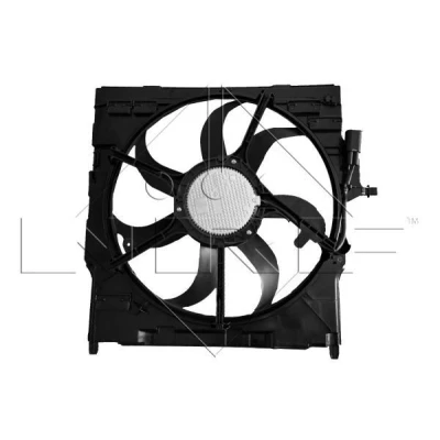 Image of 17427634467 Cooling fan NRF 47843 517mm 12V 600W with radiator shroud, Brushless Motor BMW: X5
