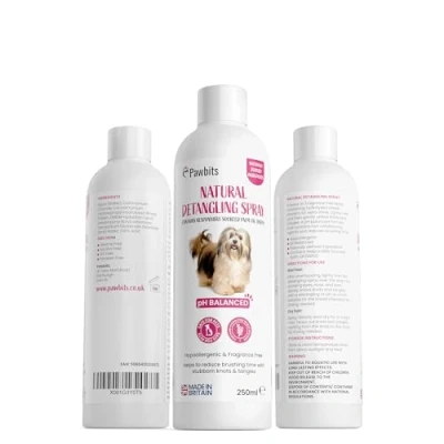 Image of Dog Detangler Spray Hair/Fur Conditioner Professional Grooming Formula for Dematting and Detangling Leave in Conditioning Dogs, Hypoallergenic RSPO (Fragrance Free 250ml)