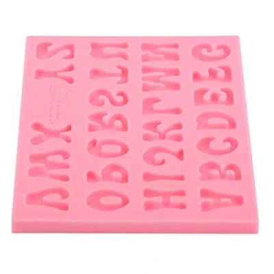 Image of Letter molds for Chocolate, Hilitand Silicone Candy Mold, 3D 26 Pink Alphabet Baking Cake Chocolate Handmade DIY Mould Tool