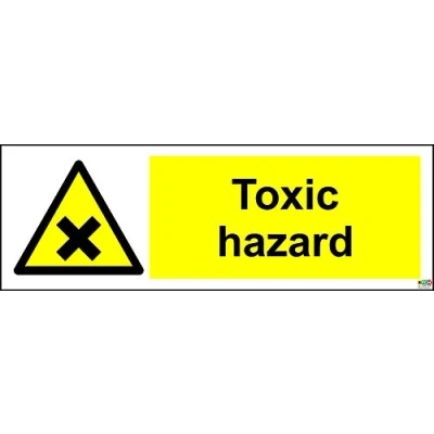 Image of Warning Toxic Hazard Safety Sign 1.2mm Rigid Plastic 300mm x 100mm