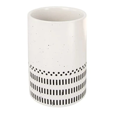 Image of Kleine Wolke Alva toothbrush holder, accessories, colour: black and white, material: stoneware