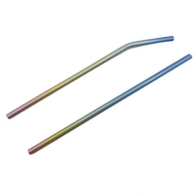 Image of TiTo Titanium colorful straw supper strong and ultralight Drinking with cleaning brush Dia 7mm X 0.4mm (Colorful Set)