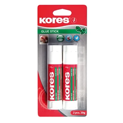 Image of Kores Glue Stick Strong Hold White Adhesive Glue, Safe, Non Toxic Craft School Supplies, Aesthetic Stationery, Sticks, Office Pack of 2x 20g