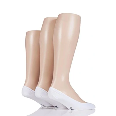 Image of 3 Pair White Gourock Cotton Invisible Shoe Liners Men&#039;s 7 11 Mens Pringle