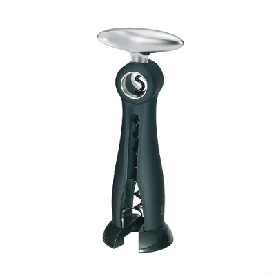 Image of PEUGEOT Salma Continuous Turn Corkscrew Bottle Opener with Foil Cutter Base, Black, 19cm