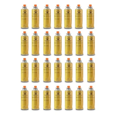 Image of KARAN KING Butane Gas Bottles Canisters for Camping Heater, Cooker, BBQ (Pack of 28)