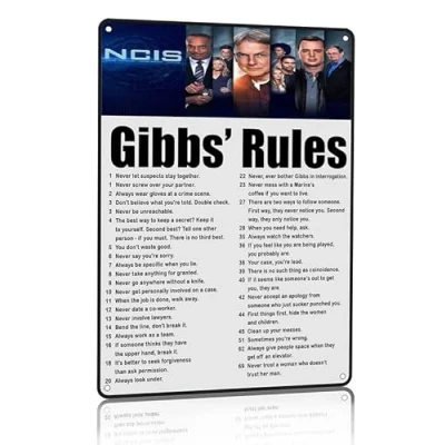 Image of Gibbs Rules 69 Metal Tin sign for Home Bar Cafe Pub Wall Decor Retro Vintage 8 X 12 inches