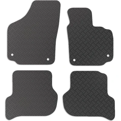 Image of Carsio Rubber Car Mats For Seat Altea 2004 to 2008 Tailored Fit Floor Mat Set Complete Accessory Black Custom Fitted All Weather &amp; Heavy Duty, Anti Slip Backing with Clips