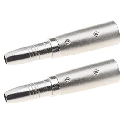 Image of 2x 3 Pins XLR to 1/4Inch Adapters Male Socket 6.35mm Female Jack Mono Plug Conversion Connectors Silver for Microphone Audio