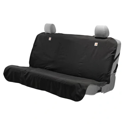 Image of Carhartt Quick Fit Nylon Duck Seat Protector, Durable Pet Cover, Bucket &amp; Bench Throws, Black
