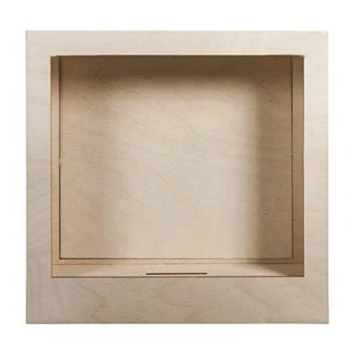 Image of Rayher DIY Kit Wooden Shadow Box Frame, 3D Frame for Crafts, Building Set, natural wood, 8 pieces, 24x24x6.6cm, 62854505