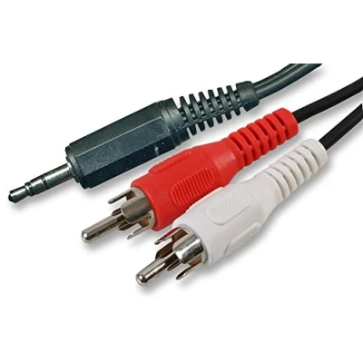 Image of Pro Signal PSG03062 3.5mm Stereo Jack Plug to 2x Phono (RCA) Plugs Lead, 0.25m, Black