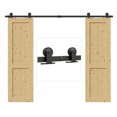 Image of TSMST 244CM/8FT Sliding Barn Door Hardware Kit Track Roller Closet Accessory for Double
