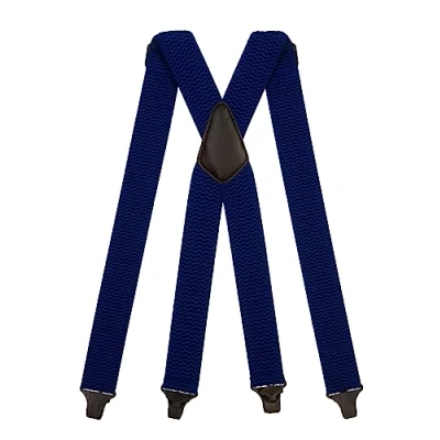 Image of Olata Heavy Duty X Shape Airport Braces/Suspenders with Plastic Clips 4cm. Royal Blue