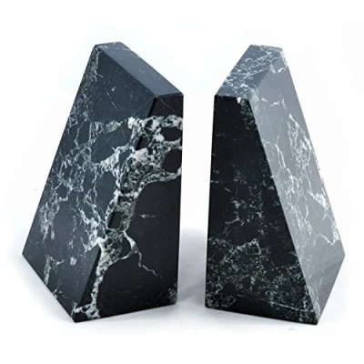 Image of Himalayan Marble Bookends (Black Wedge Bookends)