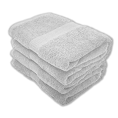 Image of Pack of 2 Bath Sheets Set 100% Egyptian Cotton Hotel Quality Premium Towels 80 x 140 cm Fast Dry Long Lasting Material Bathroom (White)