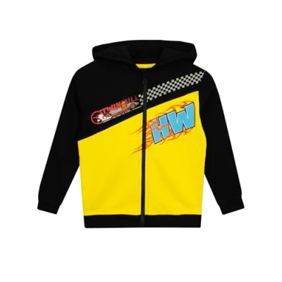 Image of Hot Wheels Boys Hoodie Race Car Zip Up 100% Cotton Kids Multicoloured 8 9 Years