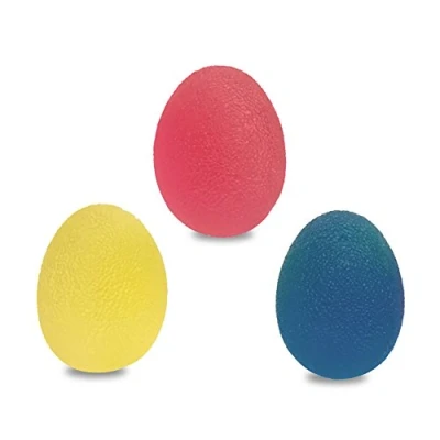 Image of Pack of 3 Hand Strengthening Stress Relief Therapy Balls Eleoption Reusable Friendly Finger/Grip/Strengthen/Therapy Egg Soft &amp; Medium Firm, Resistance Exercise Squeeze Eggs