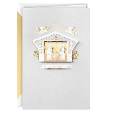 Image of Hallmark Signature Boxed Christmas Cards, Gold Foil Nativity (12 Cards and Envelopes)