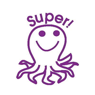 Image of SuperStickers &#039;Super&#039; Octopus Pre Inked Stamper for Marking in Purple Ink.