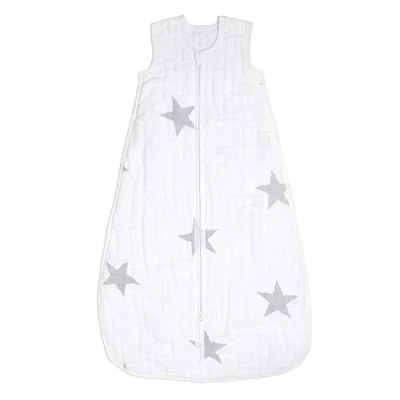 Image of aden + anais Baby Mid Season Sleeping Bag, 4 Layers of 100% Cotton Muslin, Wearable Swaddle Blanket for Girls &amp; Boys, Breathable Newborn Sleep Sack, TOG Rating 1.5, 0 6 Months, twinkle