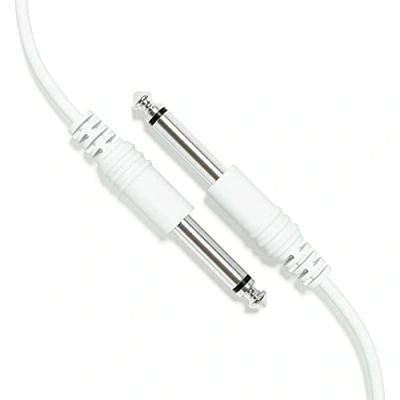 Image of ExcelValley 1 Pack Mono Patch Cables TS 6.35mm to Eurorack Synth [White 200cm 79&quot;]