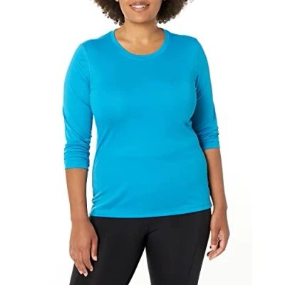 Image of Hanes womensO9308Sport Cool Dri Performance Long Sleeve Tee Shirt Blue Large