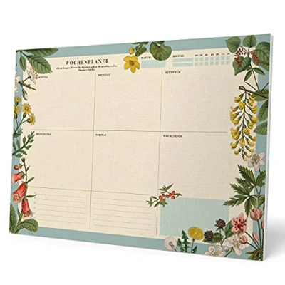 Image of Grupo Erik German Version Botanical Weekly Planner A3 Desk Calendar Family 54 Tear Off Pages Organiser Friends Gifts