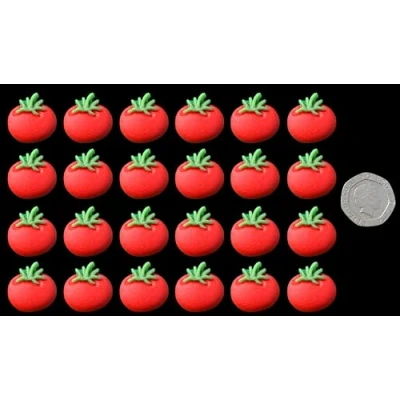Image of 24 x Edible 3D Tomatoes Vegetables icing toppers, cake cupcakes decorations