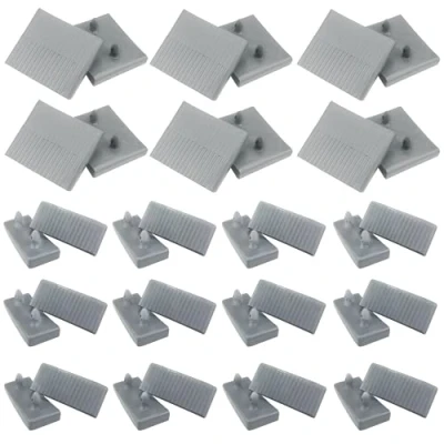 Image of Jiehaojia 12pcs Bed Slat Centre Caps Holders, 24pcs Side Bracket Cover (63mmx9mm Inside),Replacement Plastic Holders Kits Bundles,for Single and Double beds，Connector Accessories (Gray)